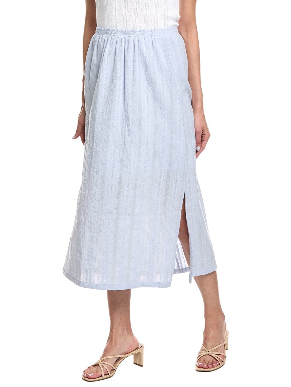 Splendid Blue Woven Jacquard Midi Skirt M NWT Textured Chic